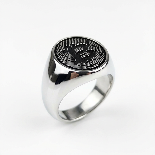 Bitcoin Ring in 925 Silver | Satoshi Noir